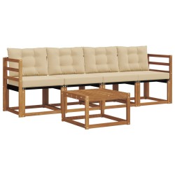 Ensemble de canapés d'extérieur 5 pcs Naturel et Beige 525406525406