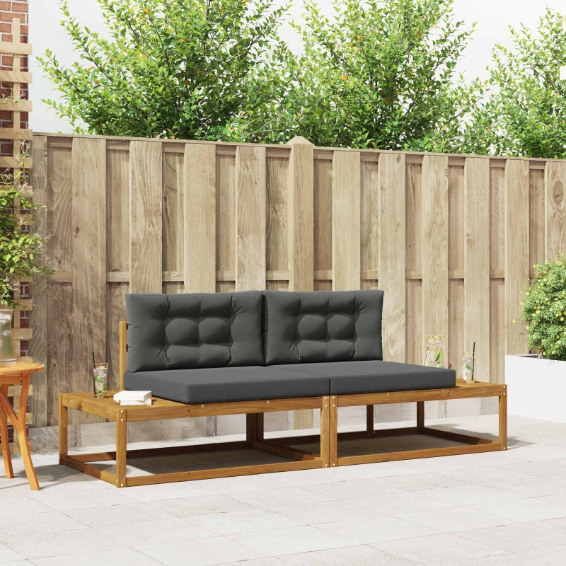 Ensemble de canapés d'extérieur 2 Pièce Naturel et Anthracite 525408525408