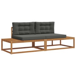 Ensemble de canapés d'extérieur 2 Pièce Naturel et Anthracite 525408525408