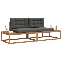 Ensemble de canapés d'extérieur 2 Pièce Naturel et Anthracite 525408525408