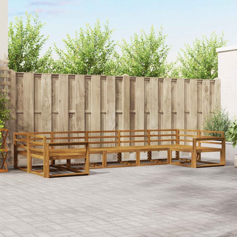 Ensemble de canapés d'extérieur 7 pcs Naturel 525412525412