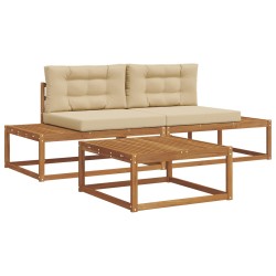 Ensemble de canapés d'extérieur 3 Pièce Naturel et Beige 525413525413