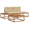 Ensemble de canapés d'extérieur 3 Pièce Naturel et Beige 525413525413