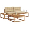 Ensemble de canapés d'extérieur 3 Pièce Naturel et Beige 525413525413