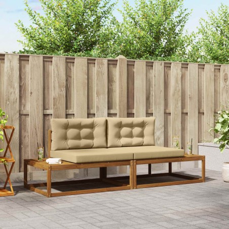 Ensemble de canapés d'extérieur 2 Pièce Naturel et Beige 525414525414