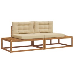 Ensemble de canapés d'extérieur 2 Pièce Naturel et Beige 525414525414
