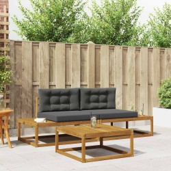 Ensemble de canapés d'extérieur 3 Pièce Naturel et Anthracite 525415525415