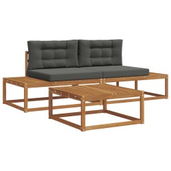 Ensemble de canapés d'extérieur 3 Pièce Naturel et Anthracite 525415525415