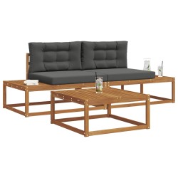 Ensemble de canapés d'extérieur 3 Pièce Naturel et Anthracite 525415525415