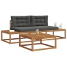 Ensemble de canapés d'extérieur 3 Pièce Naturel et Anthracite 525415525415