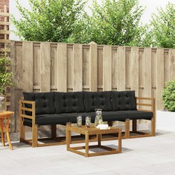 Ensemble de canapés d'extérieur 5 pcs Naturel et Noir 525419525419