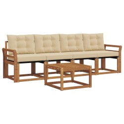 Ensemble de canapés d'extérieur 5 pcs Naturel et Beige 525422525422