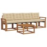 Ensemble de canapés d'extérieur 5 pcs Naturel et Beige 525422525422