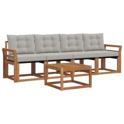 Ensemble de canapés d'extérieur 5 pcs Gris Naturel et Clair 525423525423