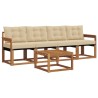 Ensemble de canapés d'extérieur 5 pcs Naturel et Beige 525424525424