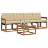 Ensemble de canapés d'extérieur 5 pcs Naturel et Beige 525424525424