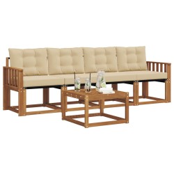 Ensemble de canapés d'extérieur 5 pcs Naturel et Beige 525426525426