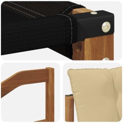 Ensemble de canapés d'extérieur 3 pcs Naturel et Beige 525434525434