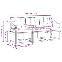 Ensemble de canapés d'extérieur 3 pcs Naturel et Beige 525434525434
