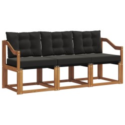 Ensemble de canapés d'extérieur 3 pcs Naturel et Noir 525435525435