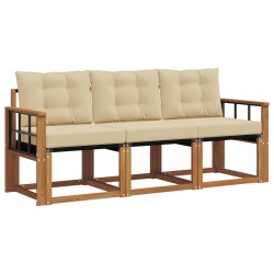 Ensemble de canapés d'extérieur 3 pcs Naturel et Beige 525437525437