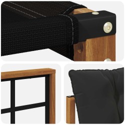 Ensemble de canapés d'extérieur 3 pcs Naturel et Noir 525439525439