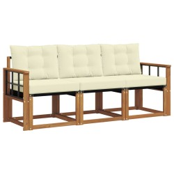 Ensemble de canapés d'extérieur 3 pcs Naturel et Crème 525442525442