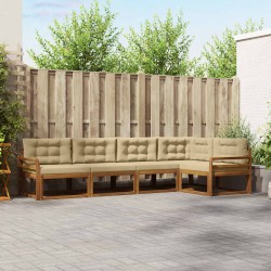 Ensemble de canapés d'extérieur 5 pcs Naturel et Beige 525468525468