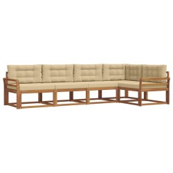 Ensemble de canapés d'extérieur 5 pcs Naturel et Beige 525468525468