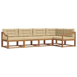 Ensemble de canapés d'extérieur 5 pcs Naturel et Beige 525469525469