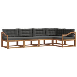 Ensemble de canapés d'extérieur 5 pcs Naturel et Anthracite 525481525481