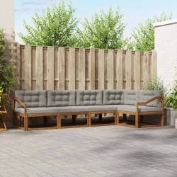 Ensemble de canapés d'extérieur 5 pcs Gris Naturel et Clair 525482525482