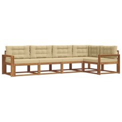 Ensemble de canapés d'extérieur 5 pcs Naturel et Beige 525486525486