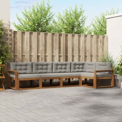 Ensemble de canapés d'extérieur 5 pcs Gris Naturel et Clair 525488525488