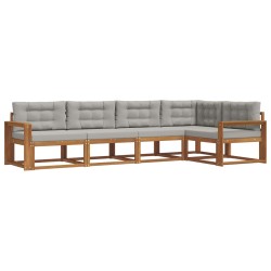 Ensemble de canapés d'extérieur 5 pcs Gris Naturel et Clair 525488525488