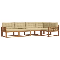 Ensemble de canapés d'extérieur 5 pcs Naturel et Beige 525492525492