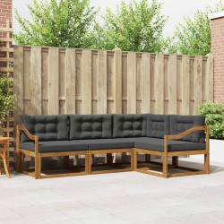 Ensemble de canapés d'extérieur 4 pcs Naturel et Anthracite 525495525495