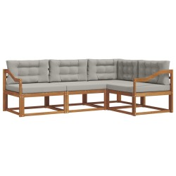Ensemble de canapés d'extérieur 4 pcs Gris Naturel et Clair 525496525496
