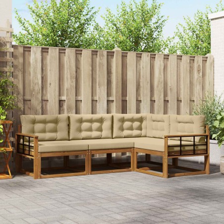 Ensemble de canapés d'extérieur 4 pcs Naturel et Beige 525498525498