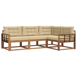 Ensemble de canapés d'extérieur 4 pcs Naturel et Beige 525498525498