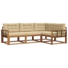 Ensemble de canapés d'extérieur 4 pcs Naturel et Beige 525498525498