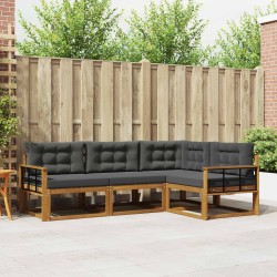 Ensemble de canapés d'extérieur 4 pcs Naturel et Anthracite 525500525500