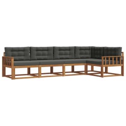 Ensemble de canapés d'extérieur 5 pcs Naturel et Anthracite 525505525505