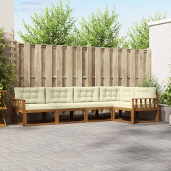 Ensemble de canapés d'extérieur 5 pcs Naturel et Crème 525506525506