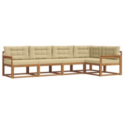 Ensemble de canapés d'extérieur 5 pcs Naturel et Beige 525508525508
