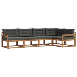 Ensemble de canapés d'extérieur 5 pcs Naturel et Anthracite 525510525510