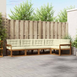 Ensemble de canapés d'extérieur 5 pcs Naturel et Crème 525512525512