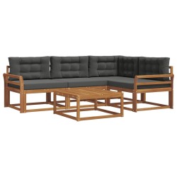 Ensemble de canapés d'extérieur 5 pcs Naturel et Anthracite 525513525513