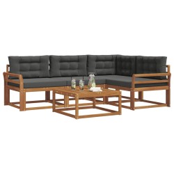 Ensemble de canapés d'extérieur 5 pcs Naturel et Anthracite 525513525513