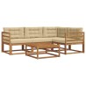 Ensemble de canapés d'extérieur 5 pcs Naturel et Beige 525517525517